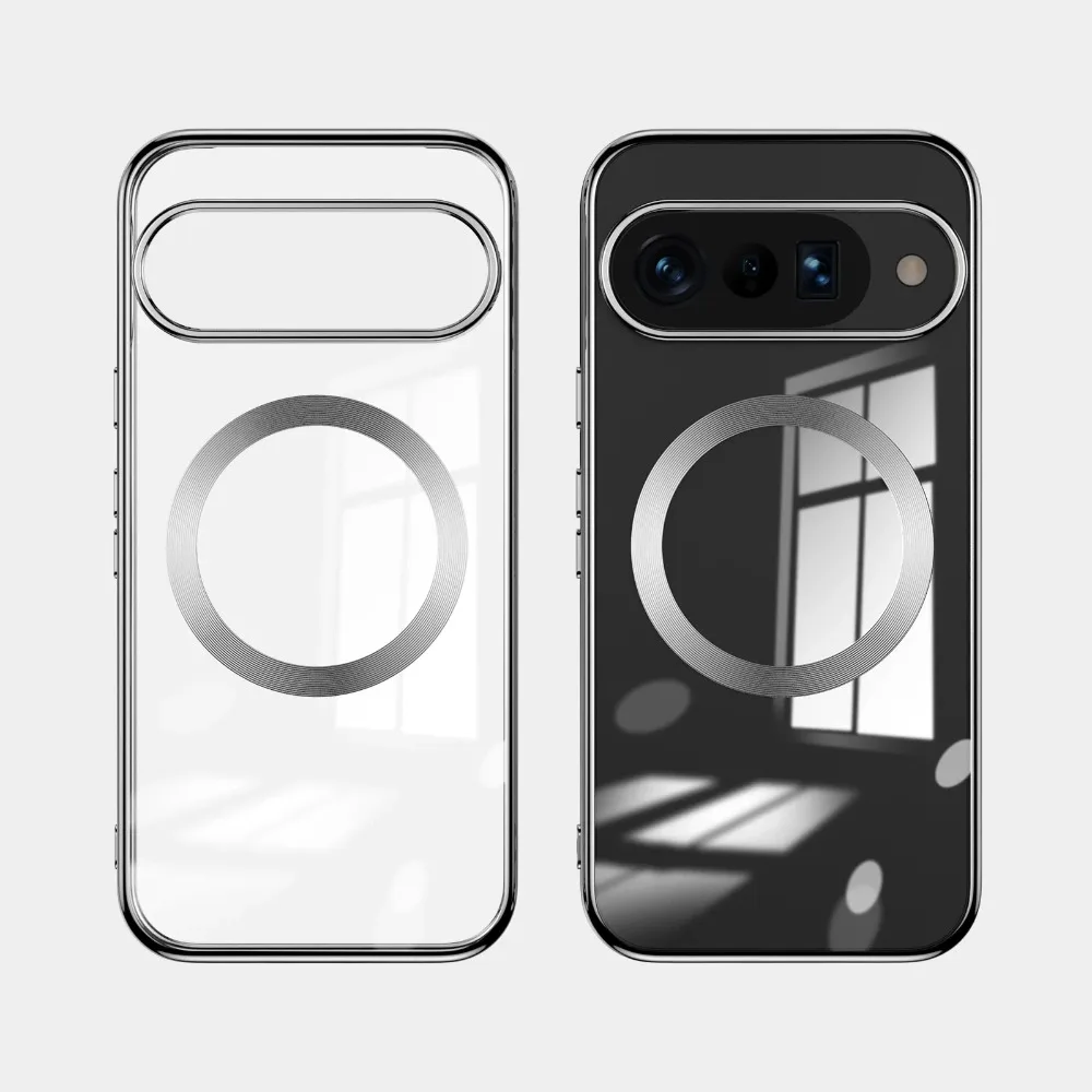 

Трендовый магнитный чехол для Google Pixel 10 9 8 7 Pro XL 9A 8A 7A Роскошный прозрачный противоударный чехол для беспроводной зарядки Magsafe