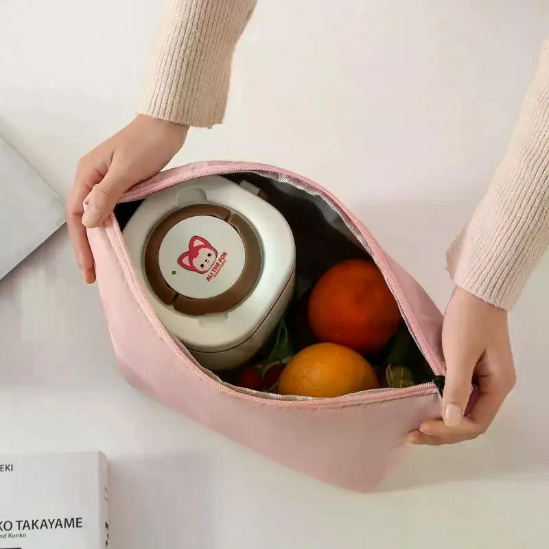 NEW!Insulated Lunch Bag Solid Color Aluminum Foil Rice Bag Meal Pack Ice Pack Portable Dinner Picnic Food Storage Handbag