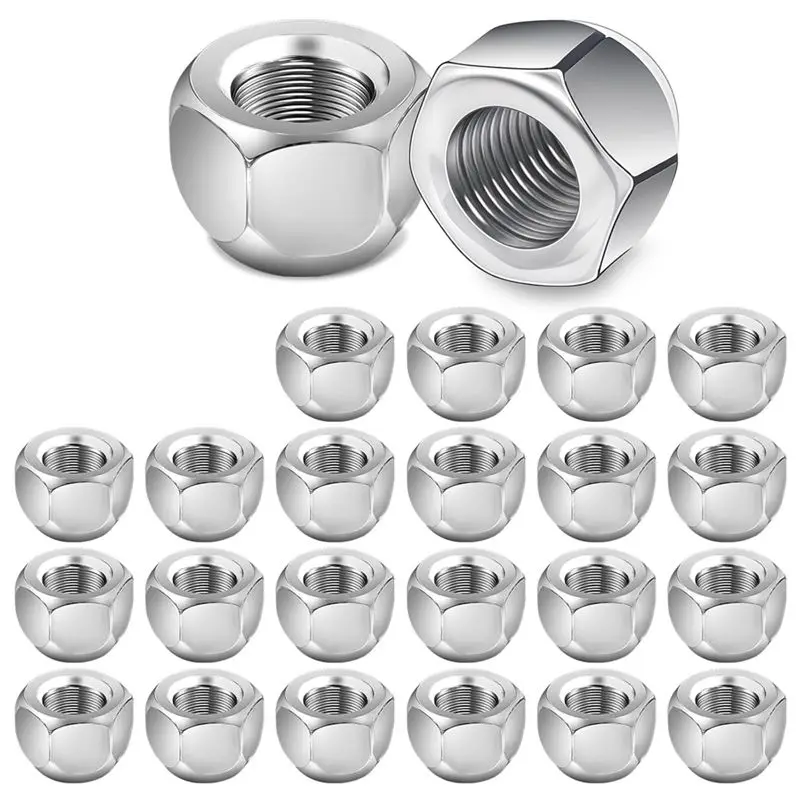 ABLA-24 Packs 1/2-20 Inch Trailer Lug Nuts, For 1/2Inch Wheel Lug Studs On Boat Trailer Tires RV Truck Tire Bolt Golf Cart