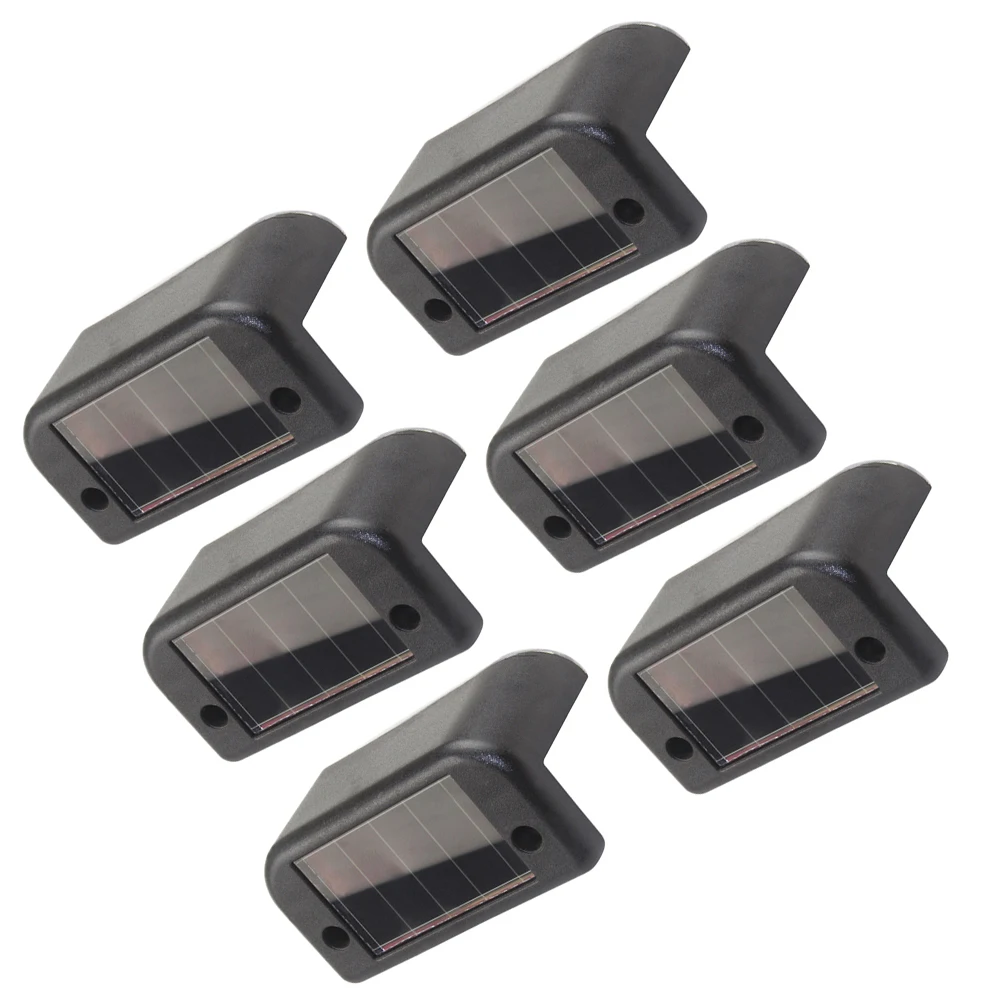 

6PCS Stair Lights Black Solar Path Deck Outdoor Garden Waterproof Circle Deck Stair Lights Fence Post IP65