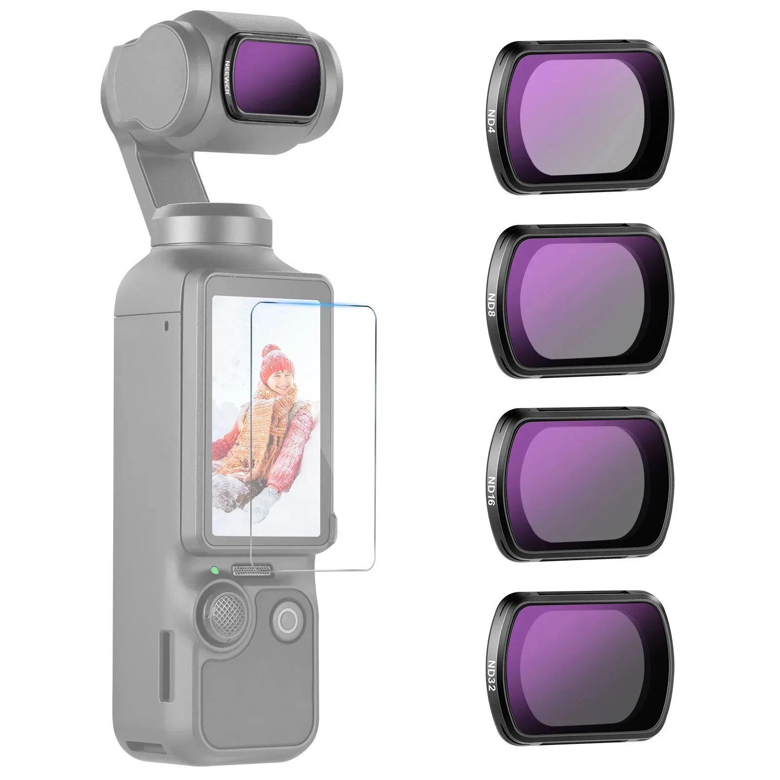 4-Pack （ND4+ND8+ND16+ND32） Filter Kit for DJI Osmo Pocket 3