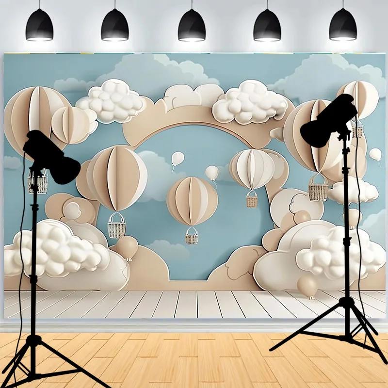 Balon udara panas bintang serbaguna fotografi Digital spanduk latar belakang pesta ulang tahun dekorasi putri duyung ZI-03 latar belakang