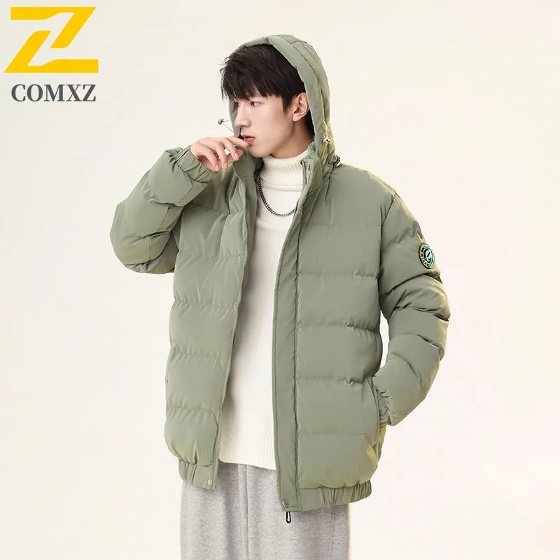 

COMXZ Мужская зимняя куртка ветрозащитная утолщенная стильная теплая зимняя приключенческая хлопковая стеганая куртка высокого качества с подкладкой