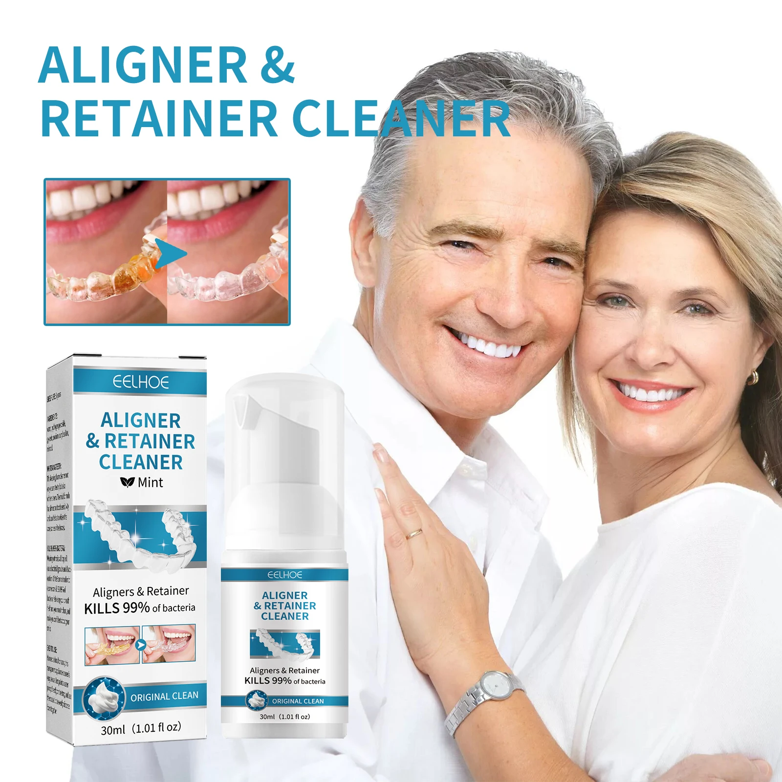 Denture Cleaner Effectively Remove Stains Eliminate Odors Reduce Bacterial Growth Fresh Mint Oral Care Whitening Denture Cleaner image 4