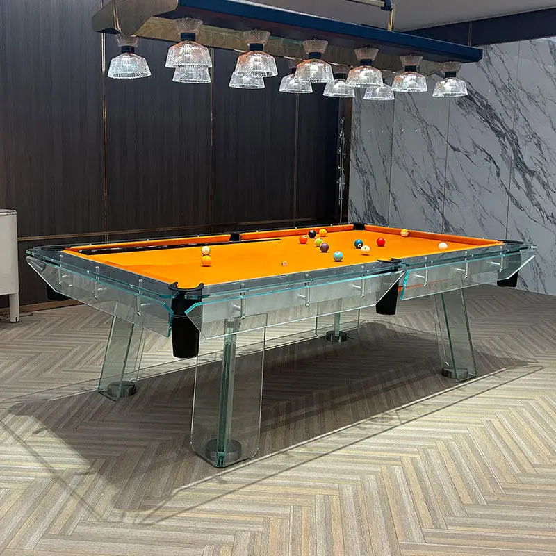 Crystal Glass Pool Table, 7ft 8ft 9ft Sizes, Tournament Grade Slate Bed, Free Accessories Included