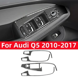 For Audi Q5 2010-2017 Accessories Carbon Fiber Modification Interior Car Windows Control Panel Trim Frame Decor Cover Sticker