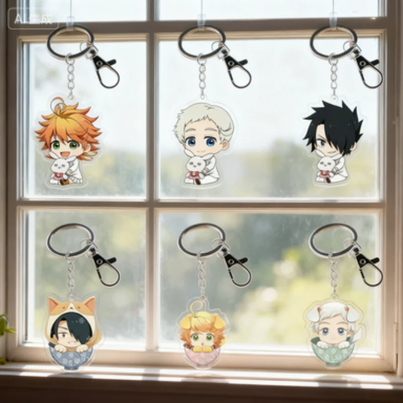 

The Promised Neverland anime character display stand collectible edition Q-style Acrylic key chains Animation Peripheral gift