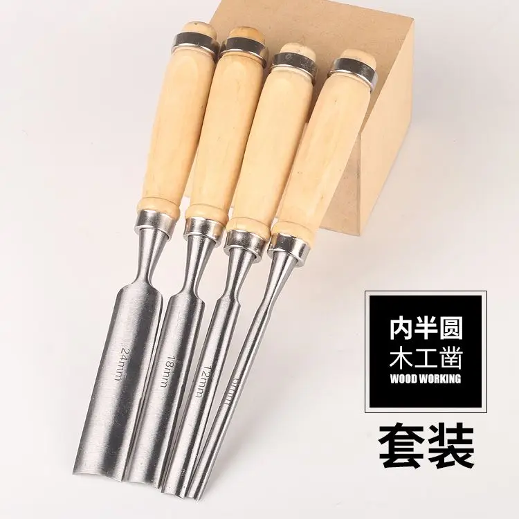 Wood Chisel Semi-circular  Engraving  Round  Engraving Knife, Woodworking Tool Set, DIY Carpenter Flat