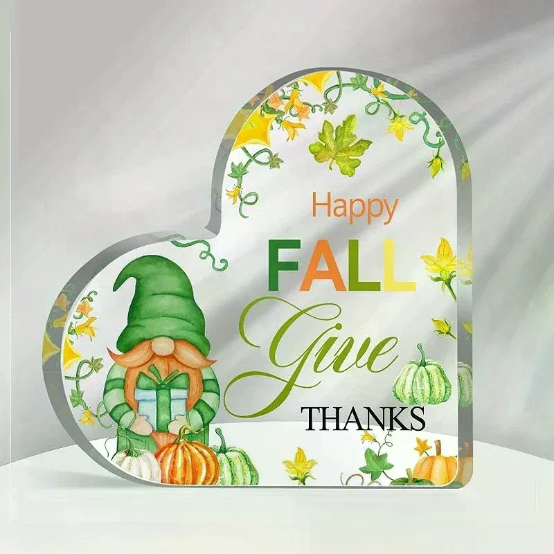 Christmas Atmosphere Heart Acrylic Ornament Desktop Decoration Transparent Stand