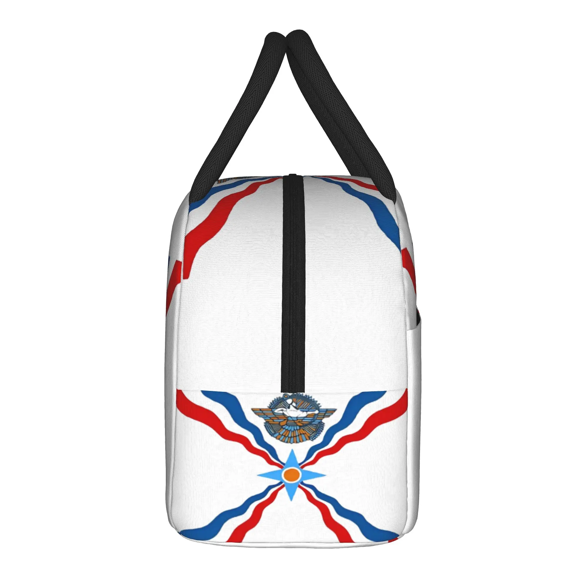 Assyrian flag Lunch Bag  Leisure Lunch Box For Child Travel Portable Cooler Bag Oxford Custom Thermal Lunch Bags