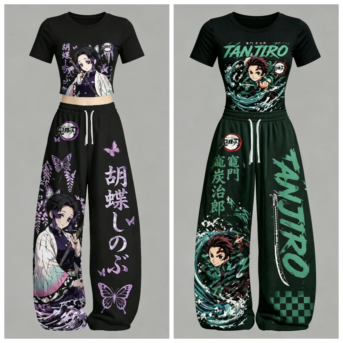 Ghostbusters Anime Printed Milk Silk Set Children's Stove Door Charcoal Treatment Lang Plaid Short Sleeve Pants Parent Child Set