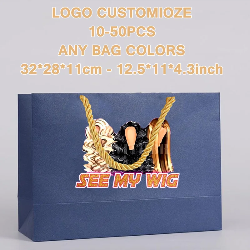 

Large Gift Bag With Handles 10-50Pcs Gift Paper Bags Multiple Bag Customize Your Brand Logo