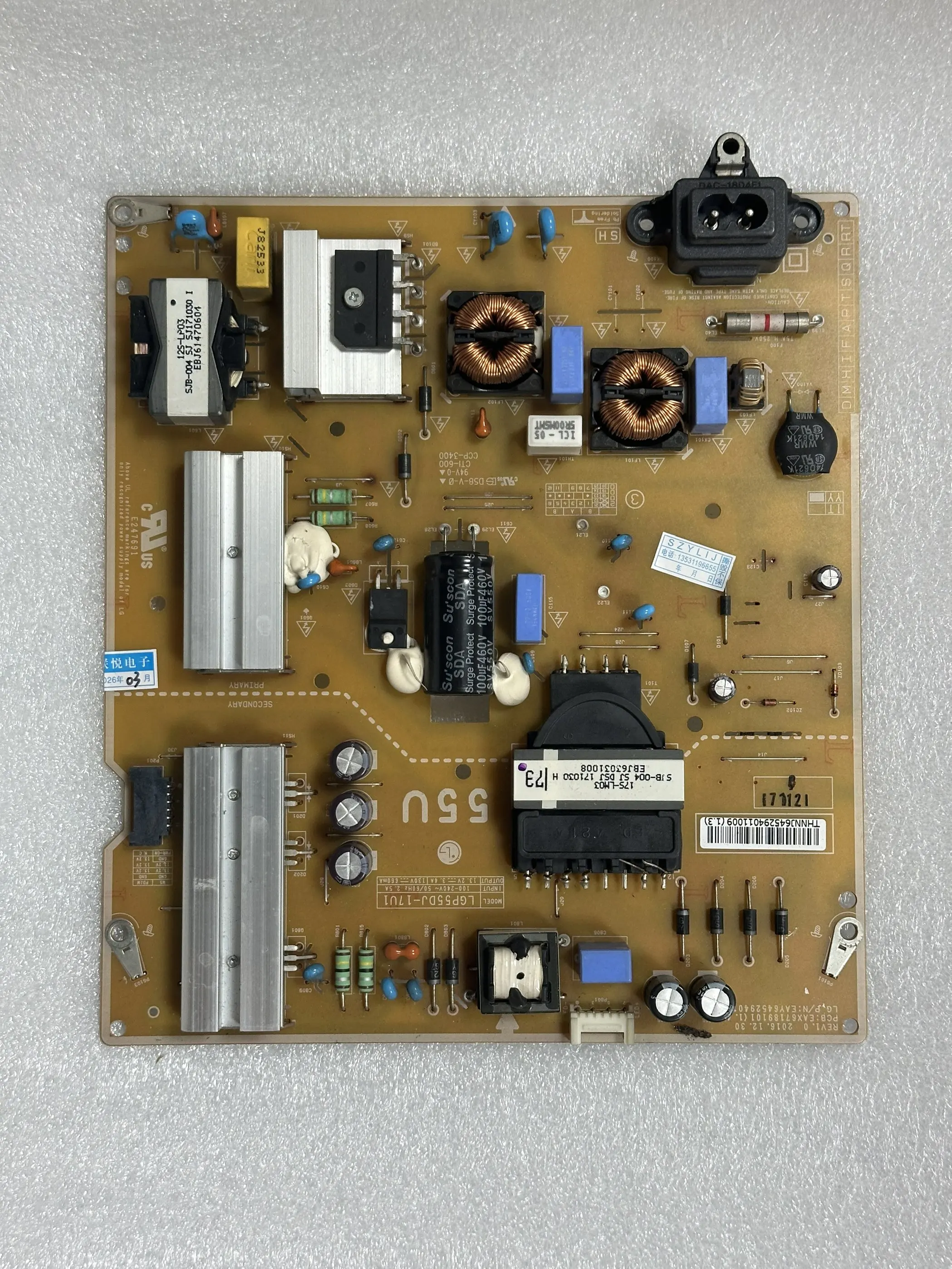 

Оригинальная плата питания EAX67189101(1.4) EAY64529401 P55DJ-17U1 REV 1.0 для 55UJ6300-UA PLDK-L604A 3PCR01941A