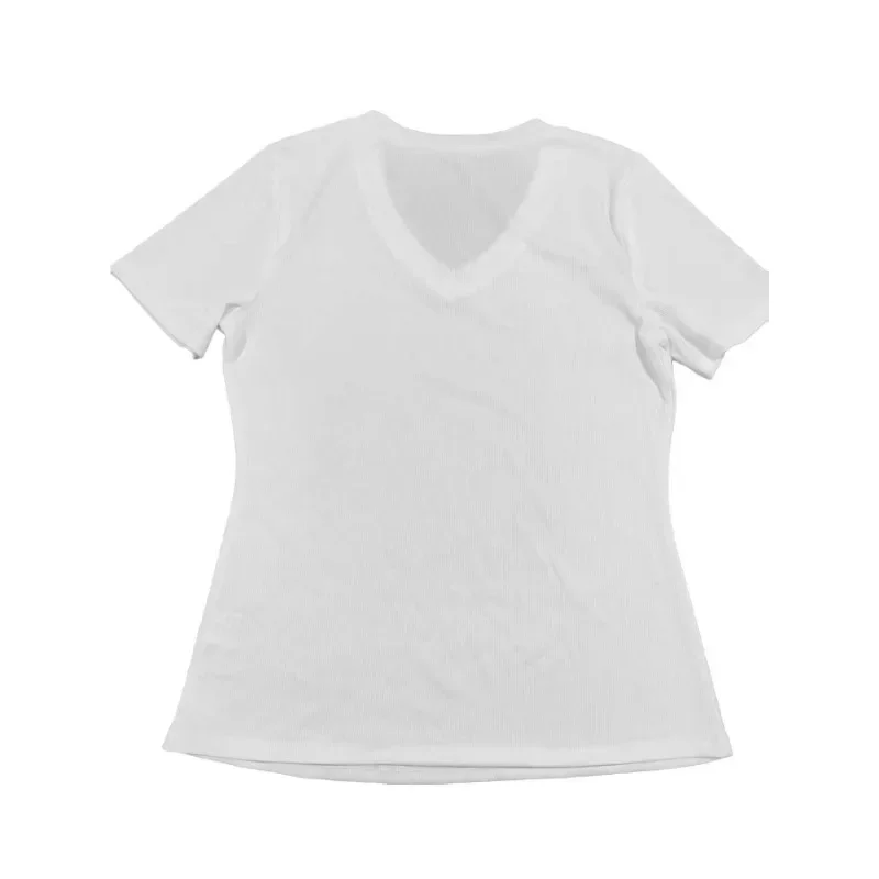 Grande taille 1XL-5XL mode femme T-shirt à manches courtes dames décontracté couleur unie déplacements polyvalent col en v T-shirt confortable
