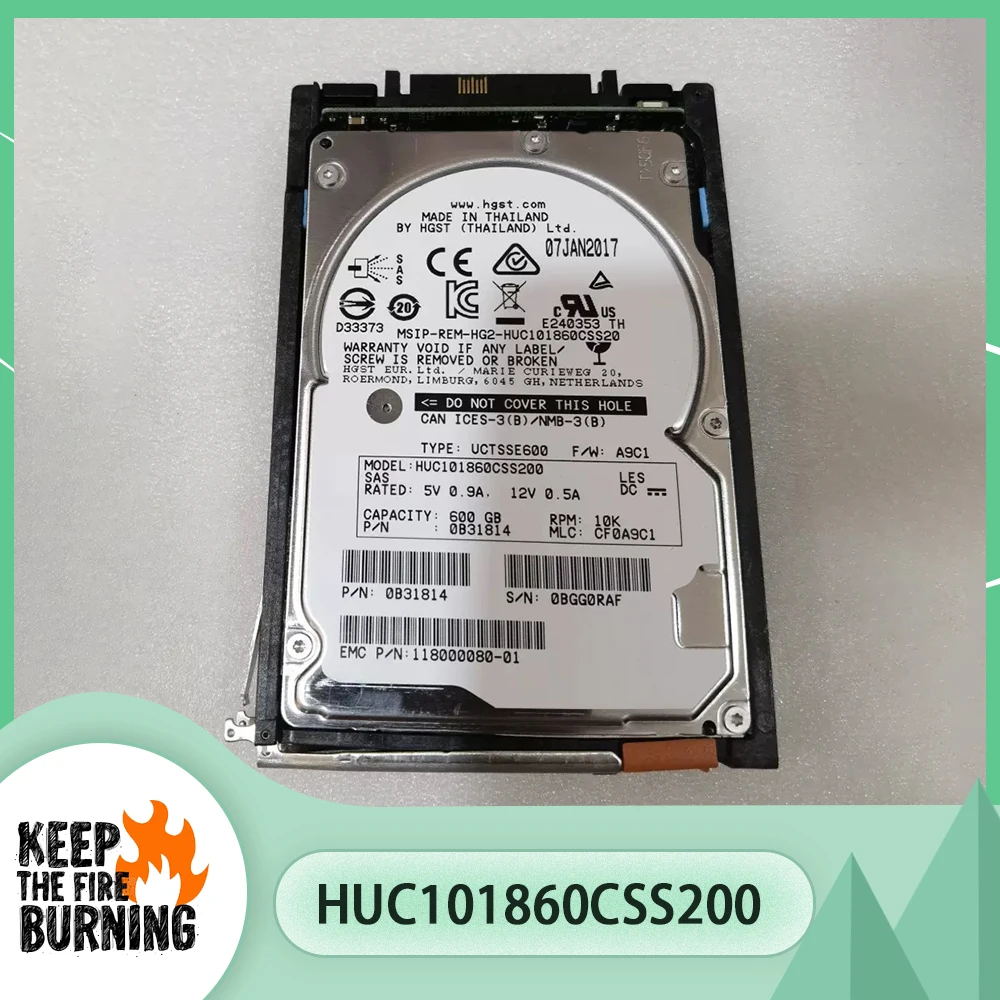 

For EMC VNX 2.5'' 600G 10K Hard Disk 005051466 HUC101860CSS200 0B31814 HDD