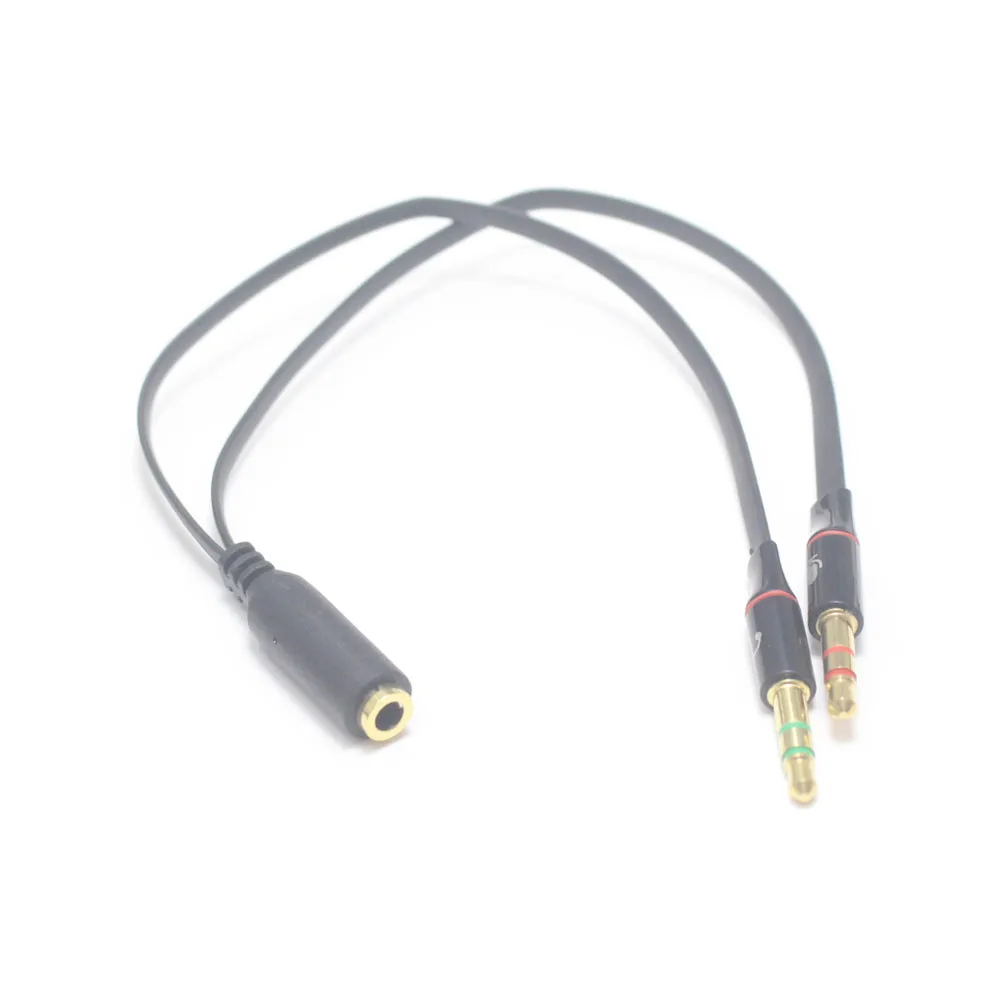 1pcs 3.5mm 3 Pole Male plug to Female jack 3.5 Audio Connector 2 in 1 Stereo Headset Dual Track Headphone