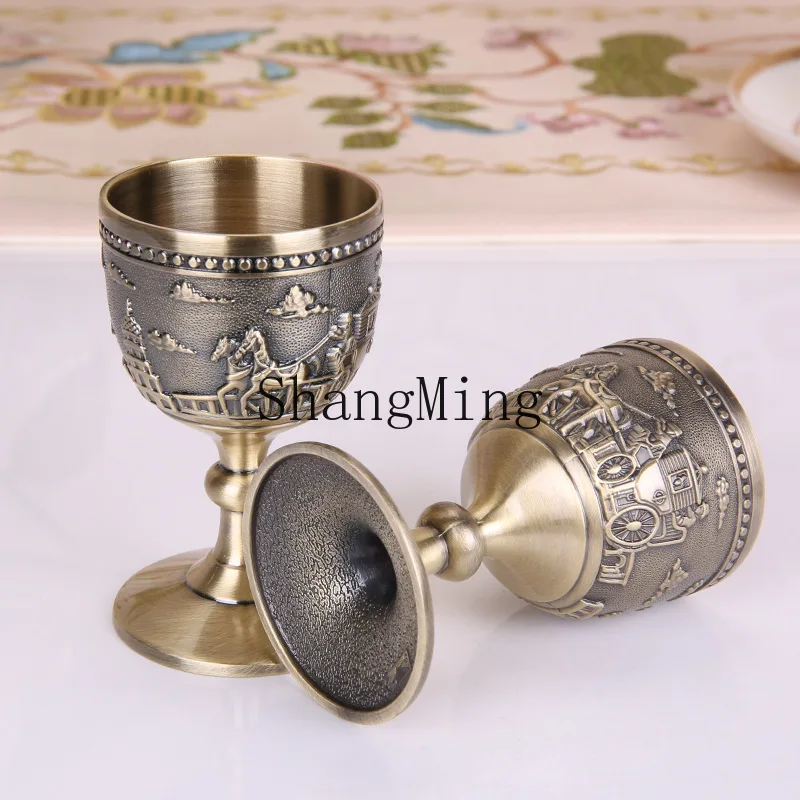 Imagen 5: Copa de Metal DSA para Baijiu, Copa para Licores, Copa Creativa para Vino, Juego de Copas para Vino