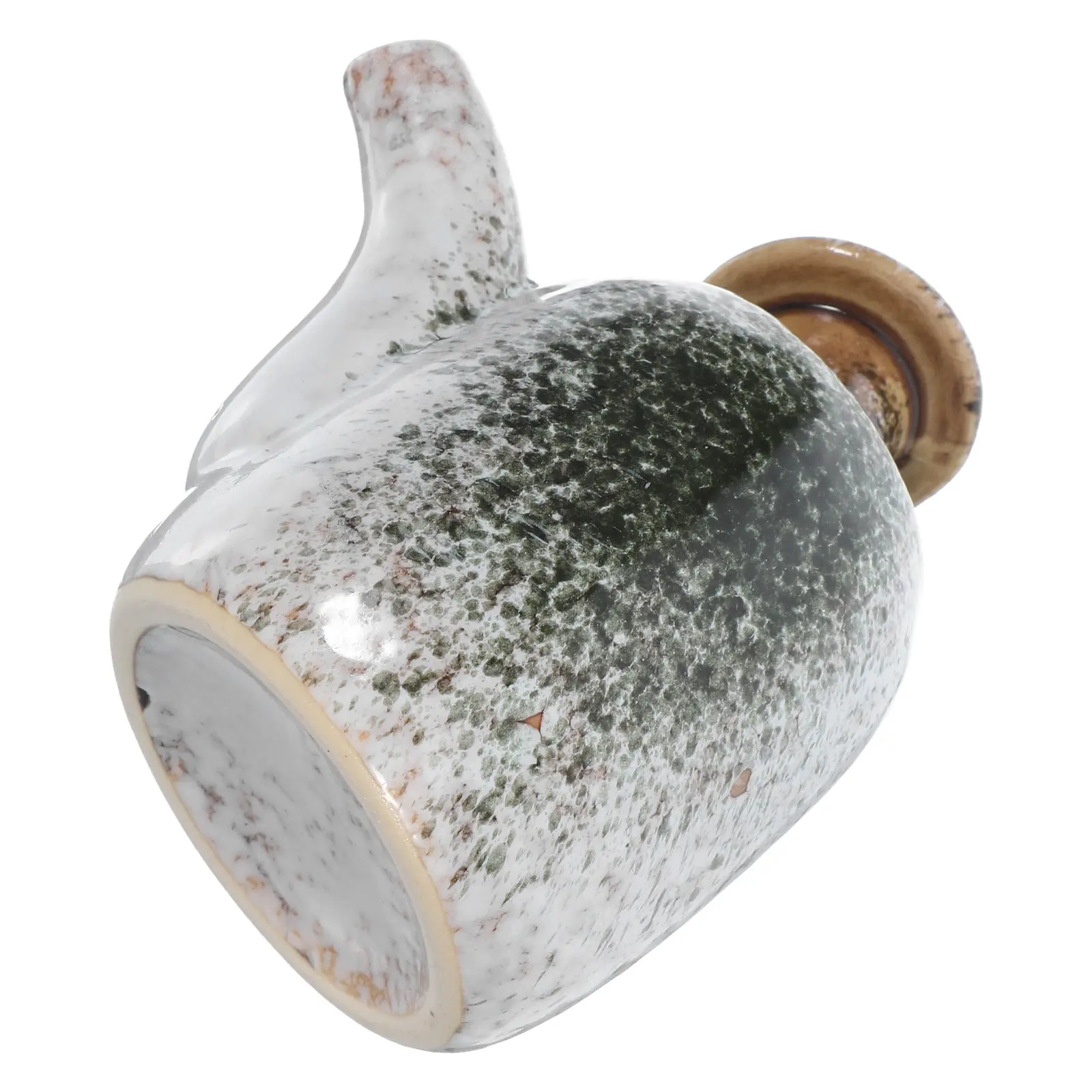 Ceramic Soy Sauce Pot Japanese Vintage Seasoning Jar Rustic Shoyu Cruet Kitchen Vinegar Dispenser Ceramic Condiment Bottle