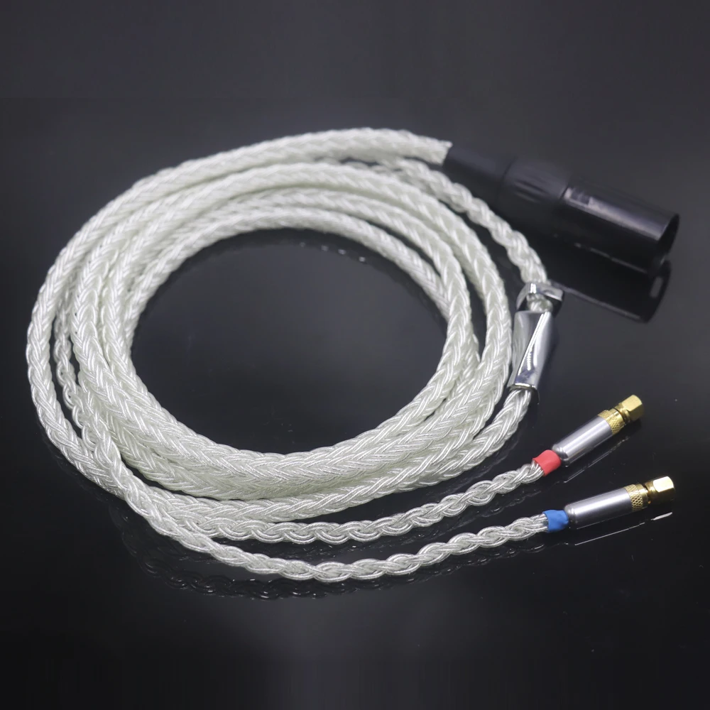 16 Core OCC Pure Silver Xlr 2.5 3.5 4.4 mm Earphone Cable For HiFiMan HE400 HE5 HE6 HE300 HE4 HE500 HE6