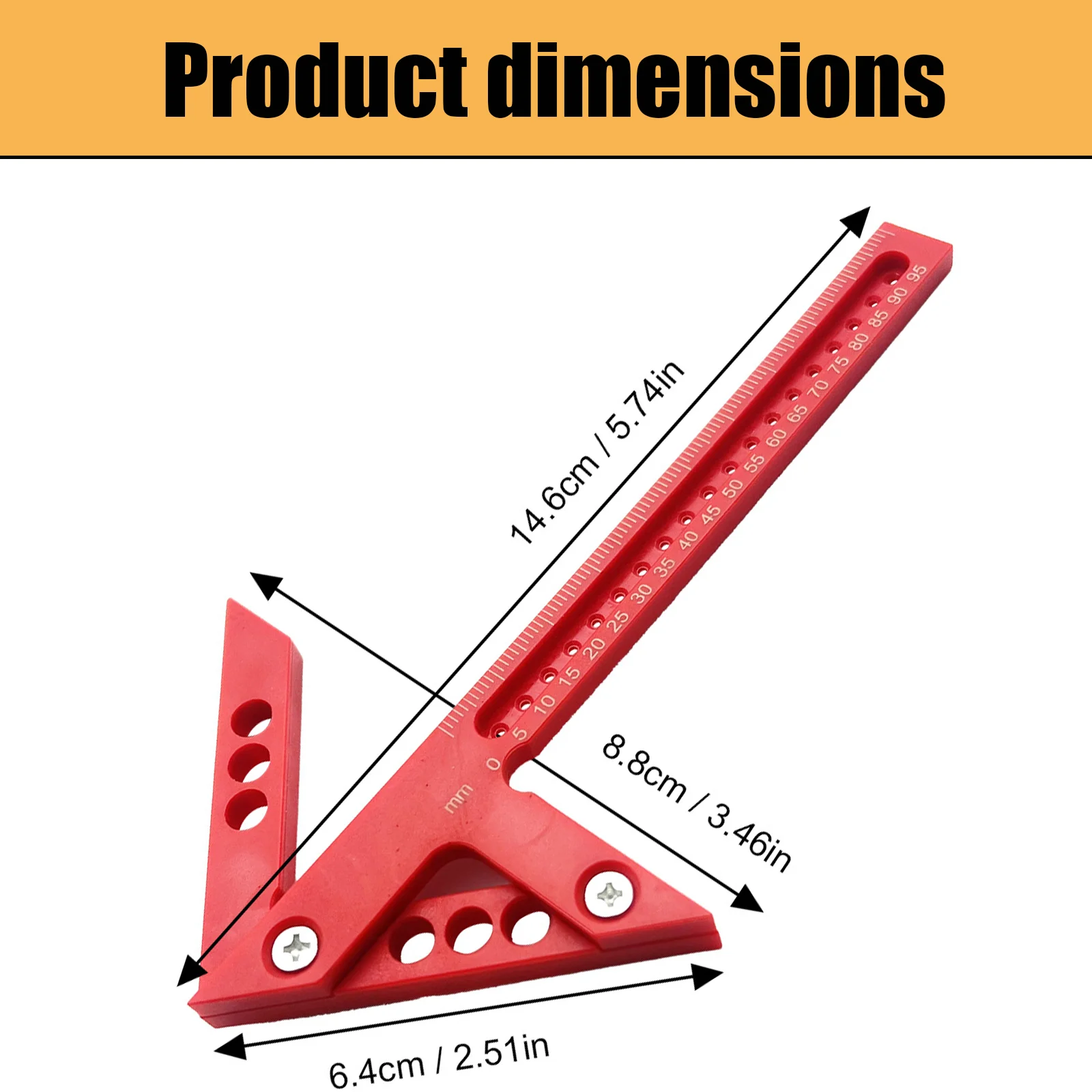 All-in-One Center Finding Ruler – Precision Center Finder Tool with Parallel Marking Holes, for Beams, Pipes, Square Timber