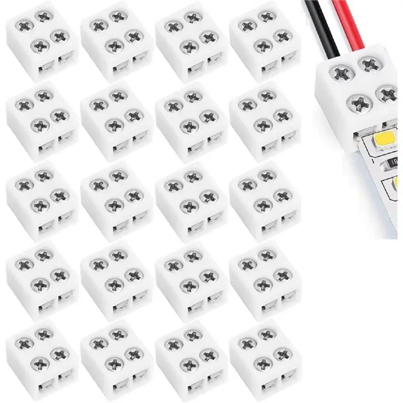 ABYN-User-Friendly 8Mm LED Strip Light Connectors 20Pcs Versatile LED Light Strip Connectors