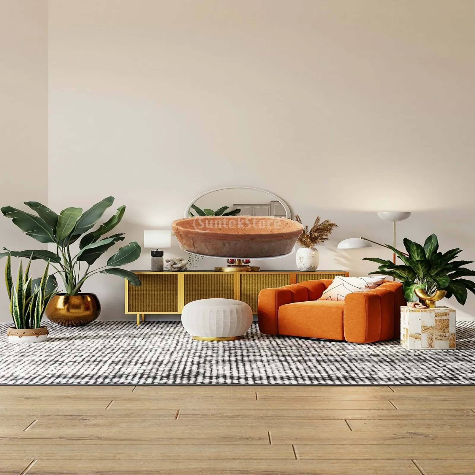 5xTerracotta Plant Saucer Promotes Drainage Shallow Pottery Plant Base Rustic Simplicity Aesthetic Clay Pot Tray for Indoor
