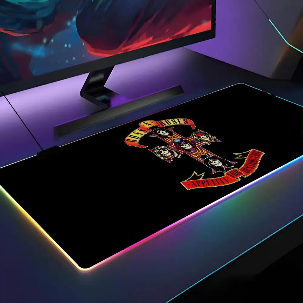 

Rock Band Guns N Roses Mouse Pad RGB Backlit Mouse Pad Laptop Mouse Pad Laptop Gamer Computer Desk Gaming Accessories