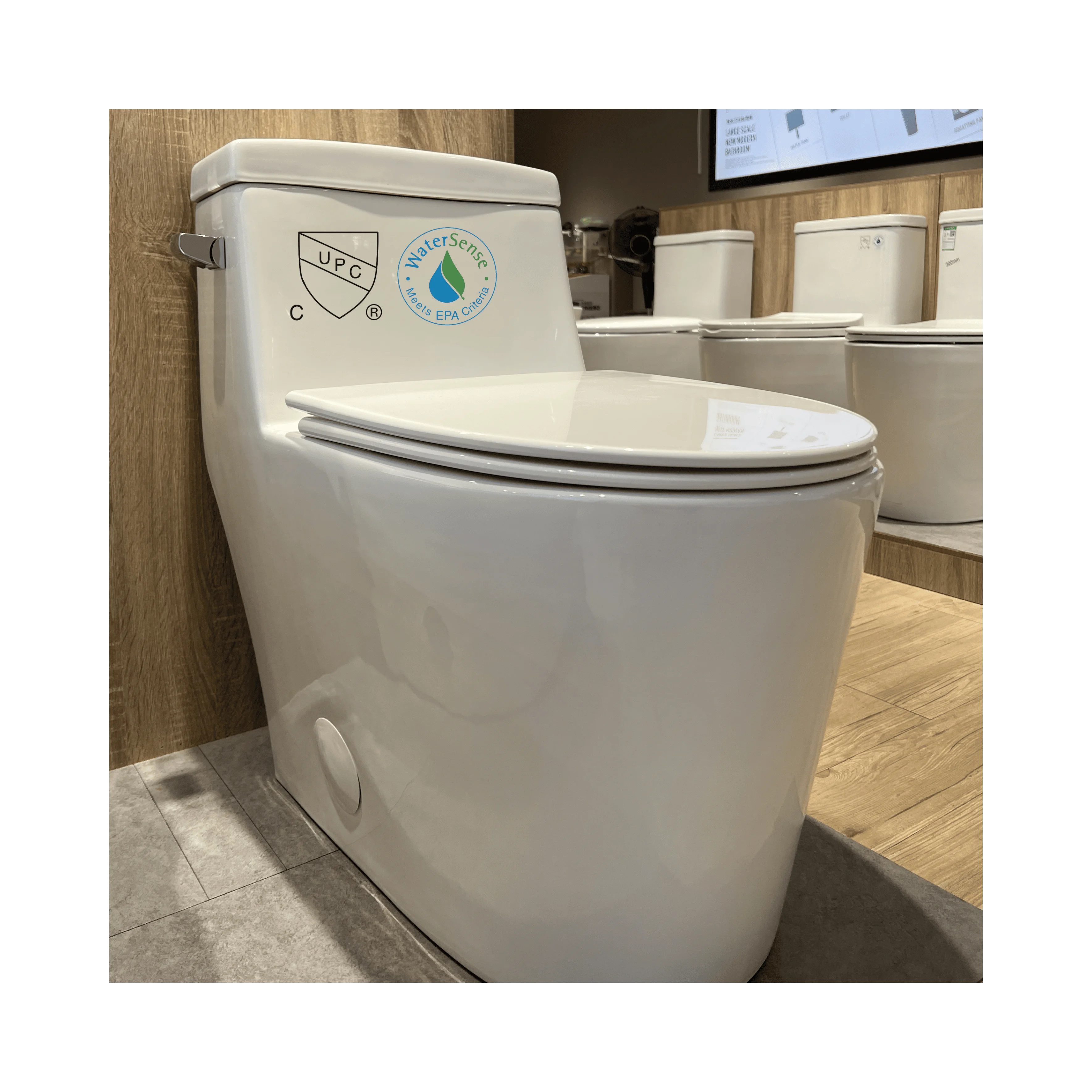 

USA Standard Tornado Siphonic Flush Floor Mounted CUPC Water Sense Sanitary Ware Water Closet Bathroom Ceramic One Piece Toilet