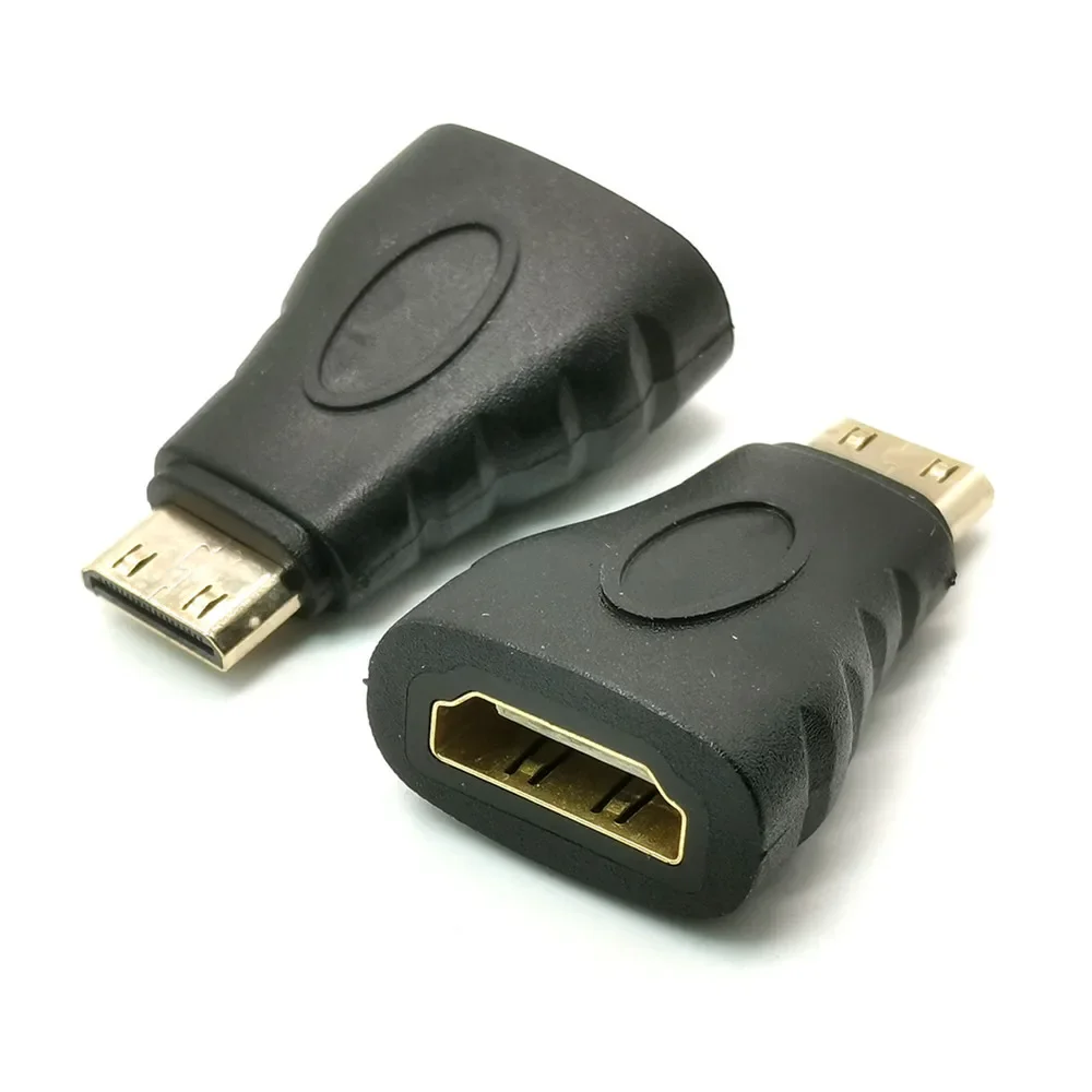 Адаптер HDMI-совместимый с Mini HDMI штекер-HDMI гнездо под прямым углом 90 градусов, 2 шт.