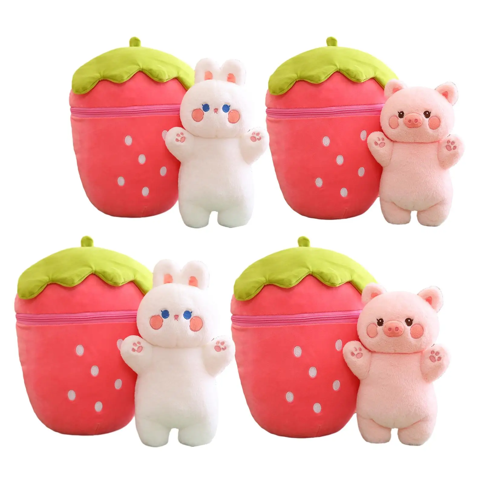 

Cute Strawberry Plush Doll Throw Pillow Plush Vegetable Pillows Strawberry Plush Toy for Birthday New Year Valentine Day Kids