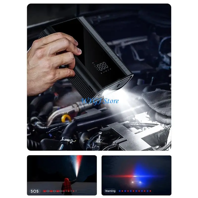 

Портативный воздушный компрессор для накачки шин 37JE, портативные воздушные насосы мощностью 80 Вт, ЖК-дисплей с точным