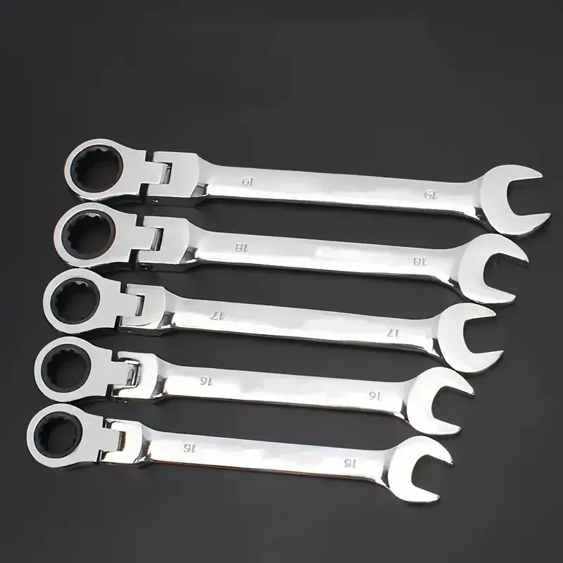 1pc 10mm Combination Ratchet Wrench With Flexible Head, Dual Purpose Ratchet Tools Ratchet Combination Kit. Automotive Hand Tool