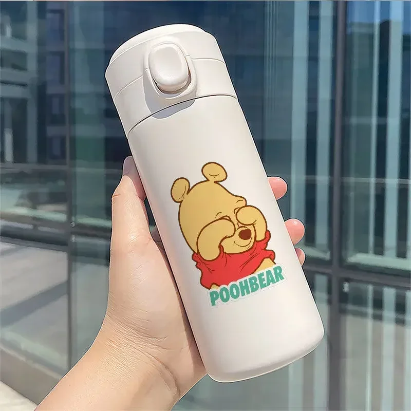 Disney Winnie Bear Tigger Thermos Bottle Vacuum Cup Childen Cartoon Water Cups 304 Stainless Steel Portable 350ML 450ML