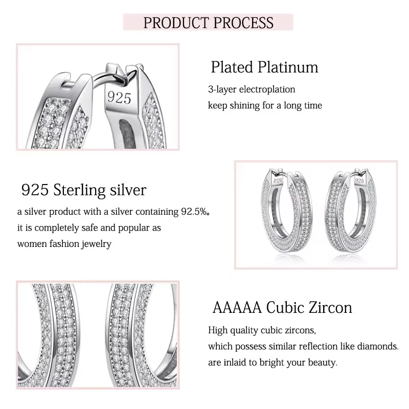 LAYA 100% 925 Sterling Silver Hoop Circle Earrings For Women With Shining Zircon Piercing Ear Original Fine Jewelry 2025 Trend