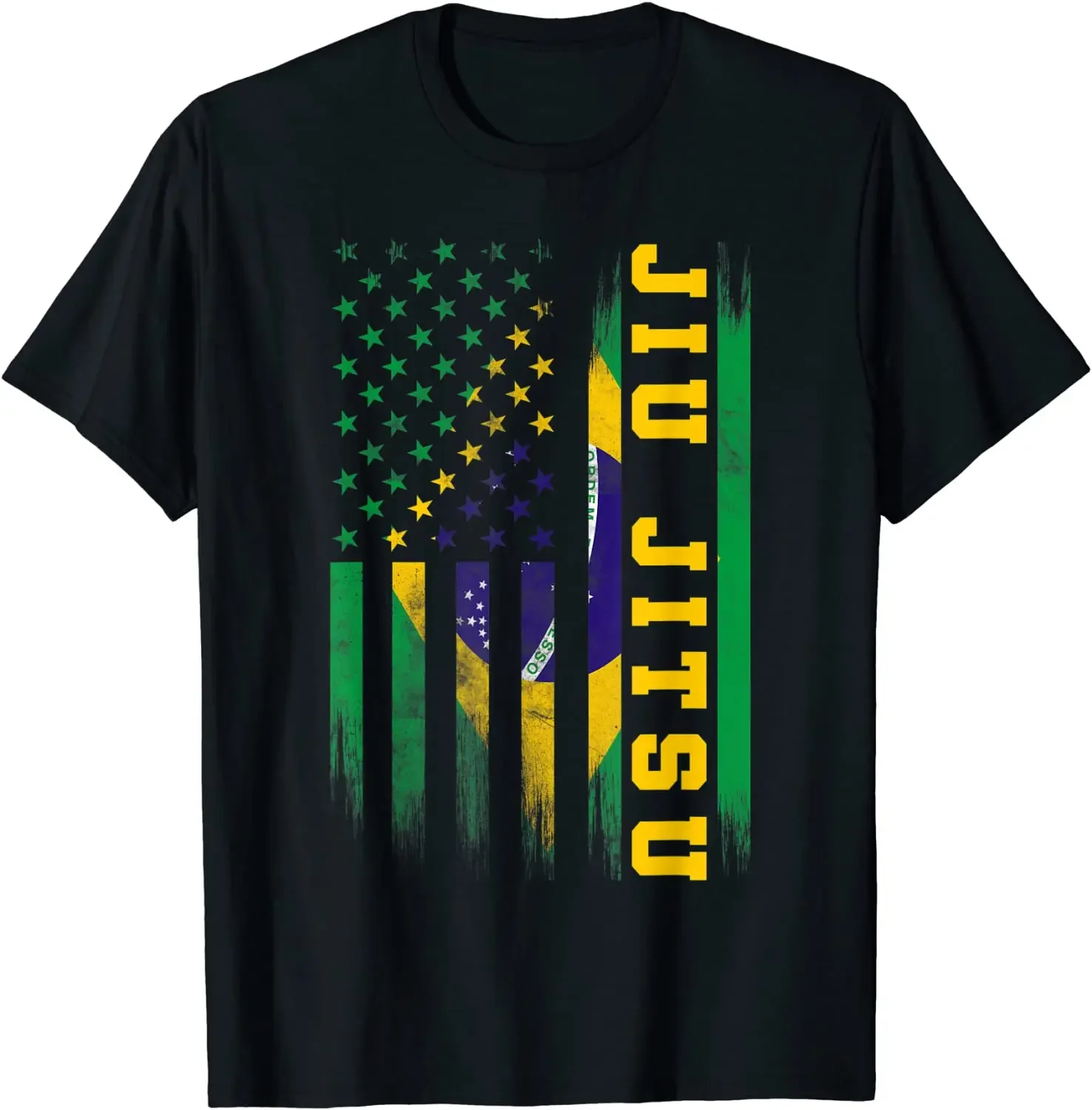 Jiu Jitsu Men T-Shirt Brazilian Brazil United States Flag Harajuku Shirts Short Sleeve Casual O-Neck  Tshirt