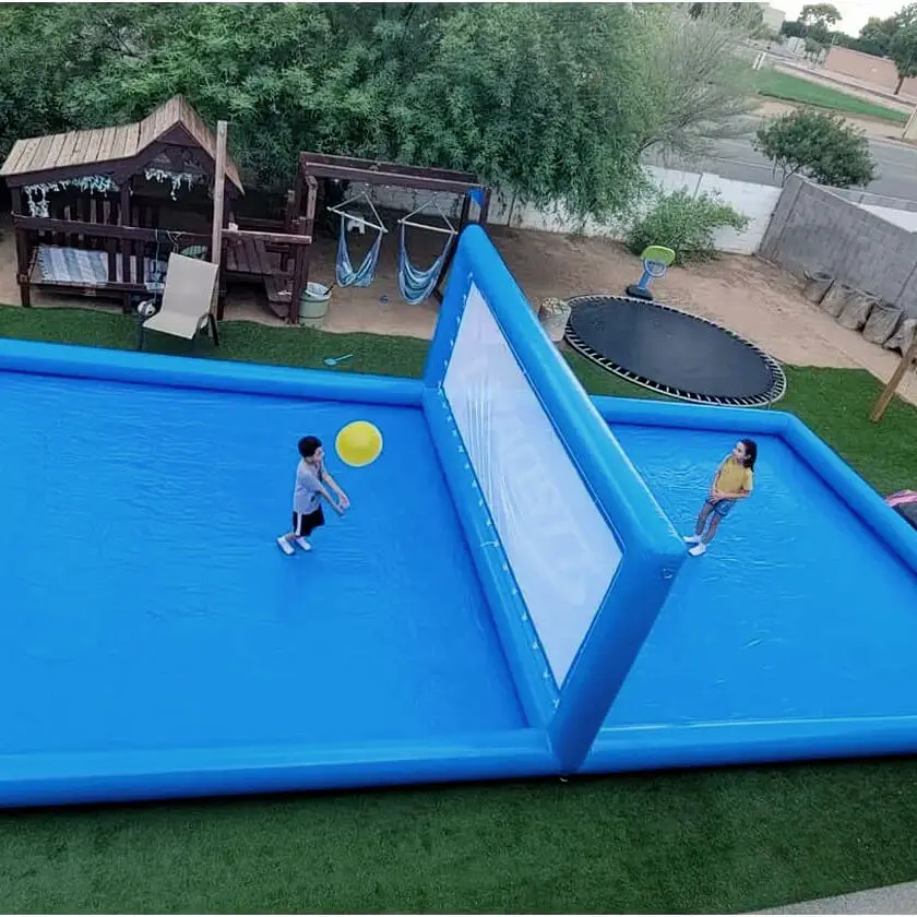 Inflatable Air-Inflated Family Fun: A Portable Outdoor Volleyball Court for Kids & Adults With 800W Air Blower 10x5x2.1m