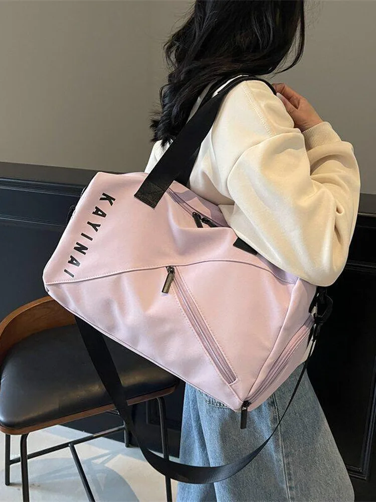 軽量ショートトリップ女性用ショルダーバッグハンドヘルドフィットネススポーツトラベルバッグ乾湿分離クロスボディ通勤バッグ