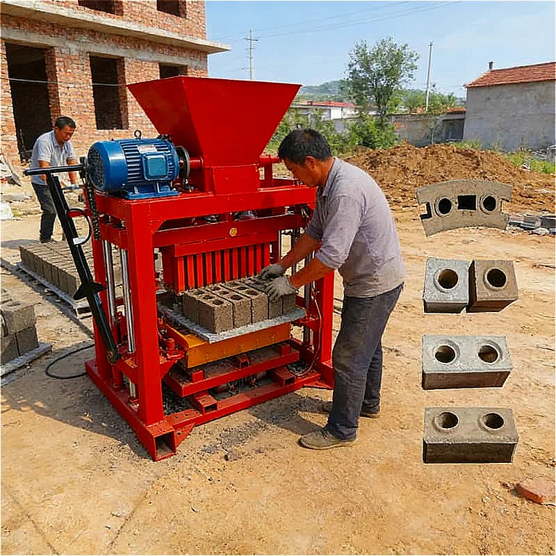 Brick Making Machine Mini Manual Cement Concrete Block Maker Hollow Solid Paver Interlock Brick Home Garden Farm Use Customized