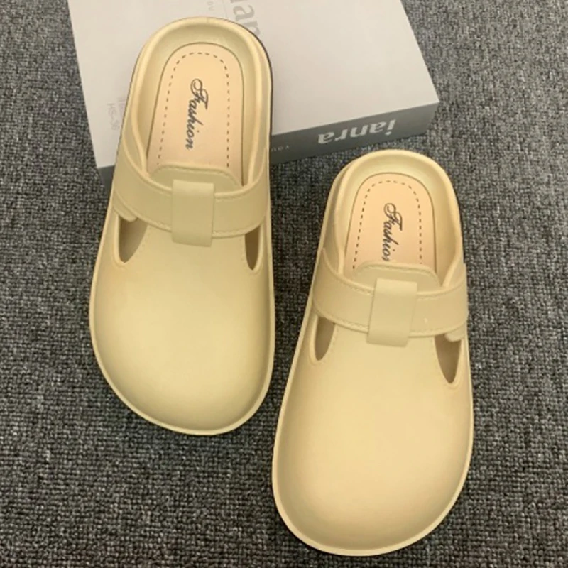 Mode Platte Bodem Antislip Ronde Neus Eenvoudige En Comfortabele Holle Slippers