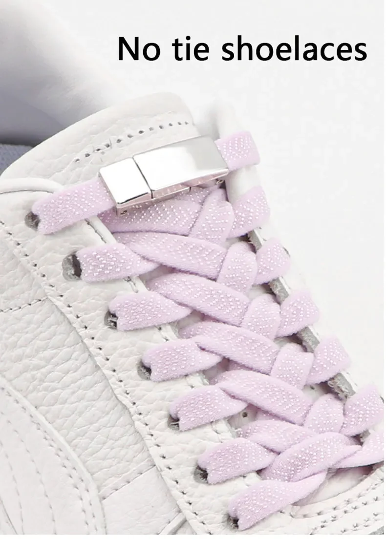 Magnetische Metallschnallen-Schnürsenkel für Sneaker, Schnürsenkel ohne Binden, elastische Tennisschnürsenkel ohne Schnürsenkel, Schuhzubehör für Damen und Herren – Detail 1