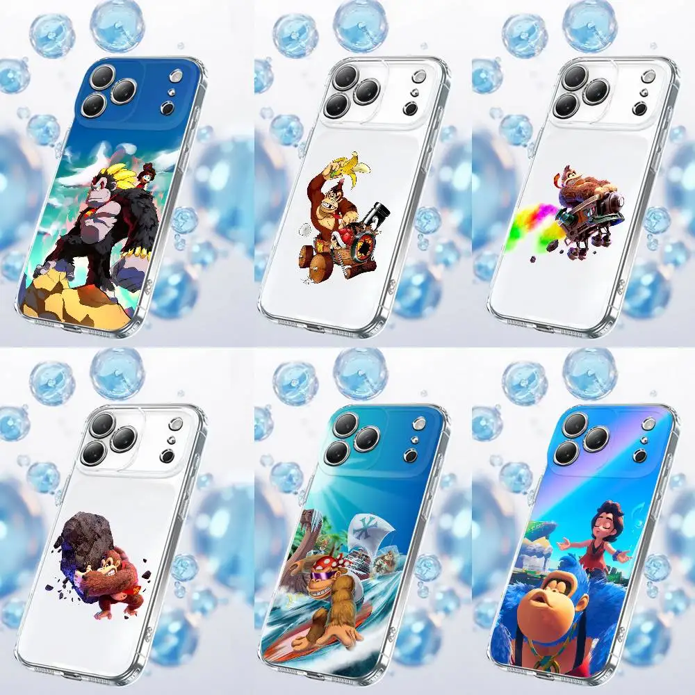 

D-Donkey Monkey Girl K-Kong Phone Case For iPhone 17,16,15,14,13,12,11 Plus,Pro,Max,Plus,E,SE4,Air,Mini Transparent