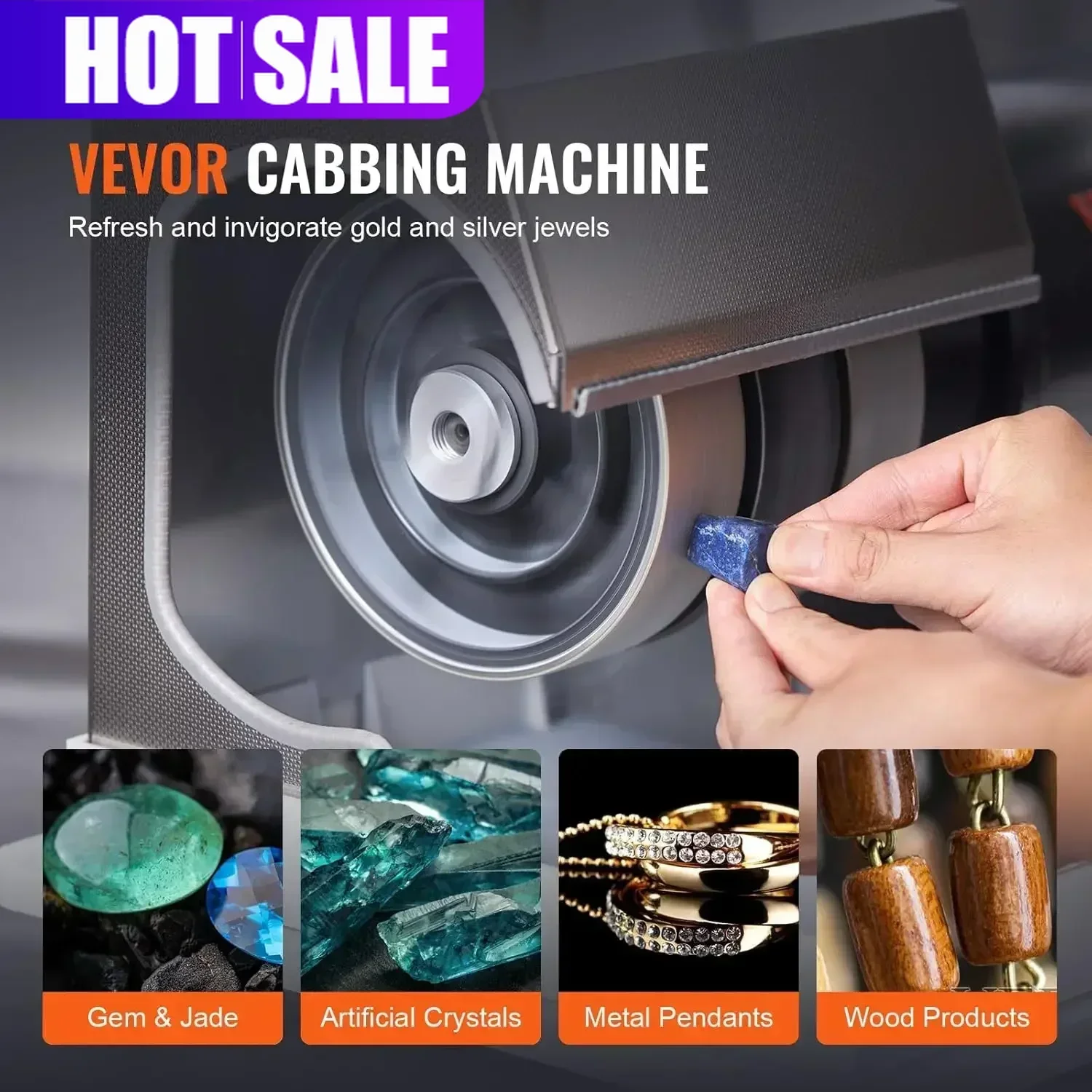 

Горячая распродажа: Эффективная шлифовальная машина для камня (6 дюймов, 1/4 л.с., 1800 об/мин) с лампой для полировки и обработки камней