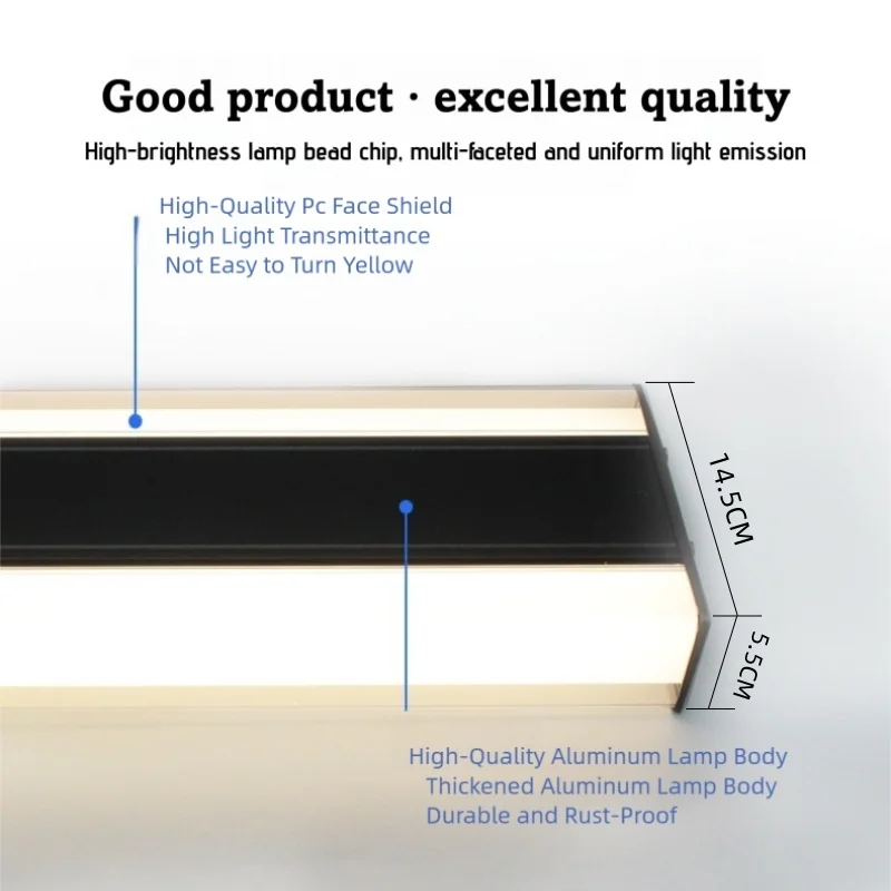 Lampu dinding LED tahan air untuk luar ruangan, halaman vila, balkon, pintu masuk, perlengkapan pencahayaan aluminium luar ruangan IP65