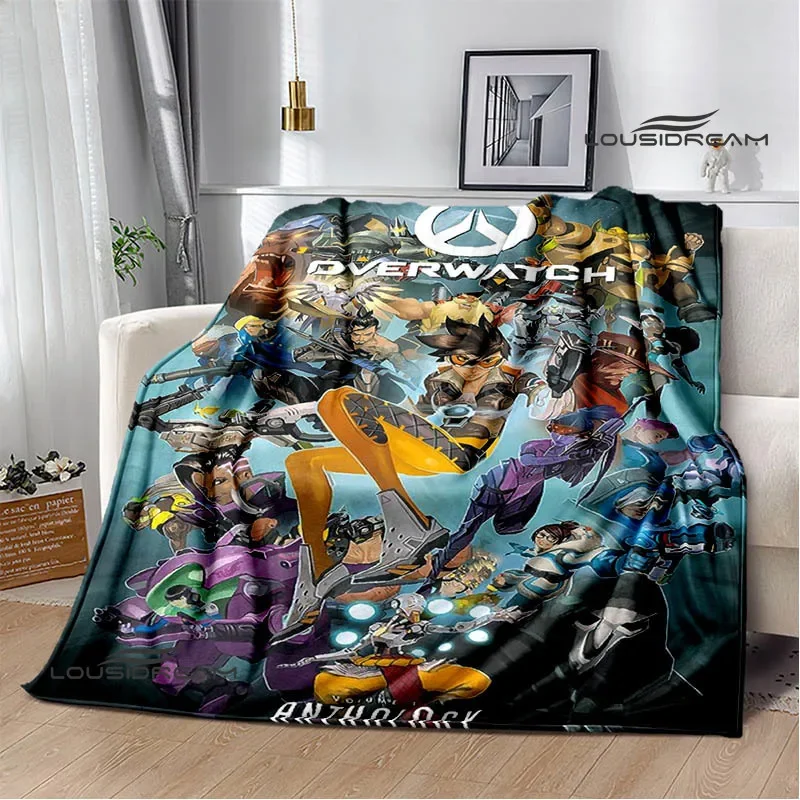 Game Overwatch printed blankets warm Flange blankets Soft and comfortable blanket Home travel blanket Bedding birthday gift