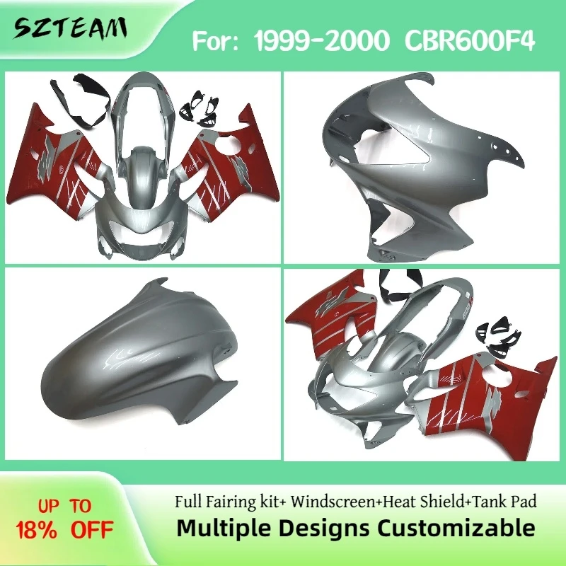 

For HONDA CBR600F4 1999 2000 Motorcycle ABS Injection Fairings CBR 600F4 99 00 Fairing Body Plastic Kit Pro