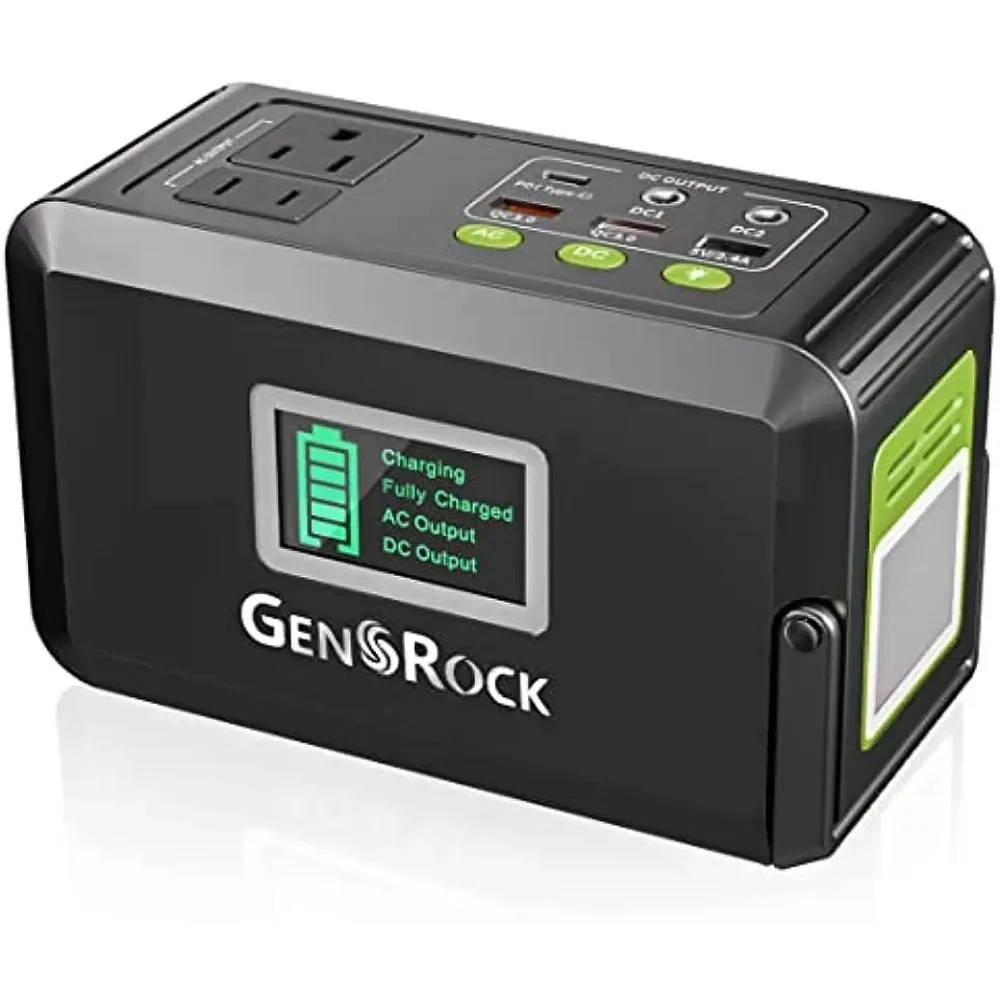 Centrale elettrica portatile GENSROCK 120W, generatore solare esterno 88Wh, alimentazione a batteria al litio con 110V/120W (picco 150W)