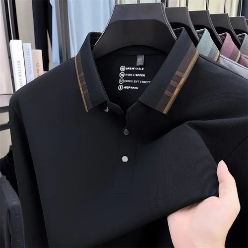 Imagen 2 del producto Camiseta informal de manga larga de marca de alta calidad para hombre, Polo de moda para otoño 2025, versión coreana urbana