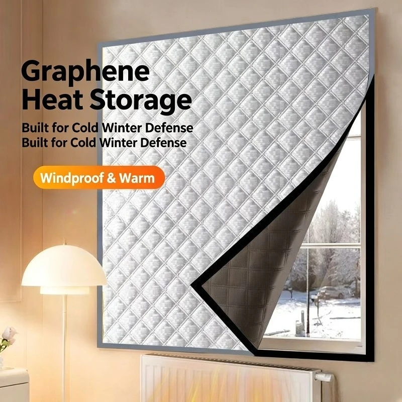 Windproof Thermal Curtain Winter Bedroom,Window Insulation Film,Cold‑Proof Seal Heat Storage Waterproof Window Thermal Artifact