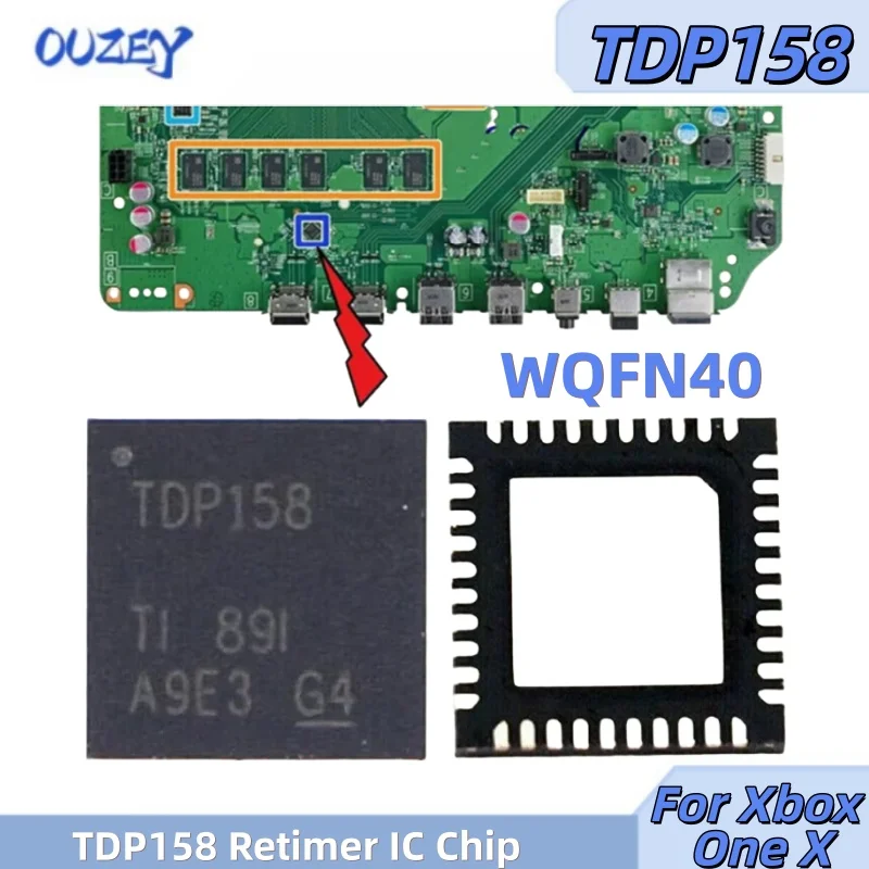 Микросхема Retimer TDP158 для консоли Xbox One X, запасные части для управления HDMI, совместимые с WQFN40