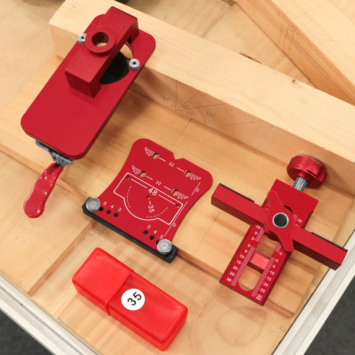 Pro Cabinet Hinge Install Kit, Quick-Loc Positioning Jig & Plate, Efficient Alignment Tool for Frameless & Face Frame
